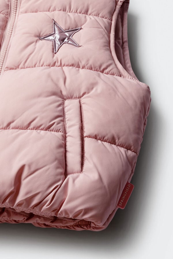 Springfield Kids Chaleco acolchado estrella ni&ntilde;a rosa