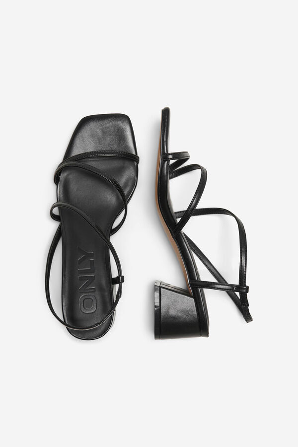 Springfield Sandalen mit Kunstlederabsatz schwarz