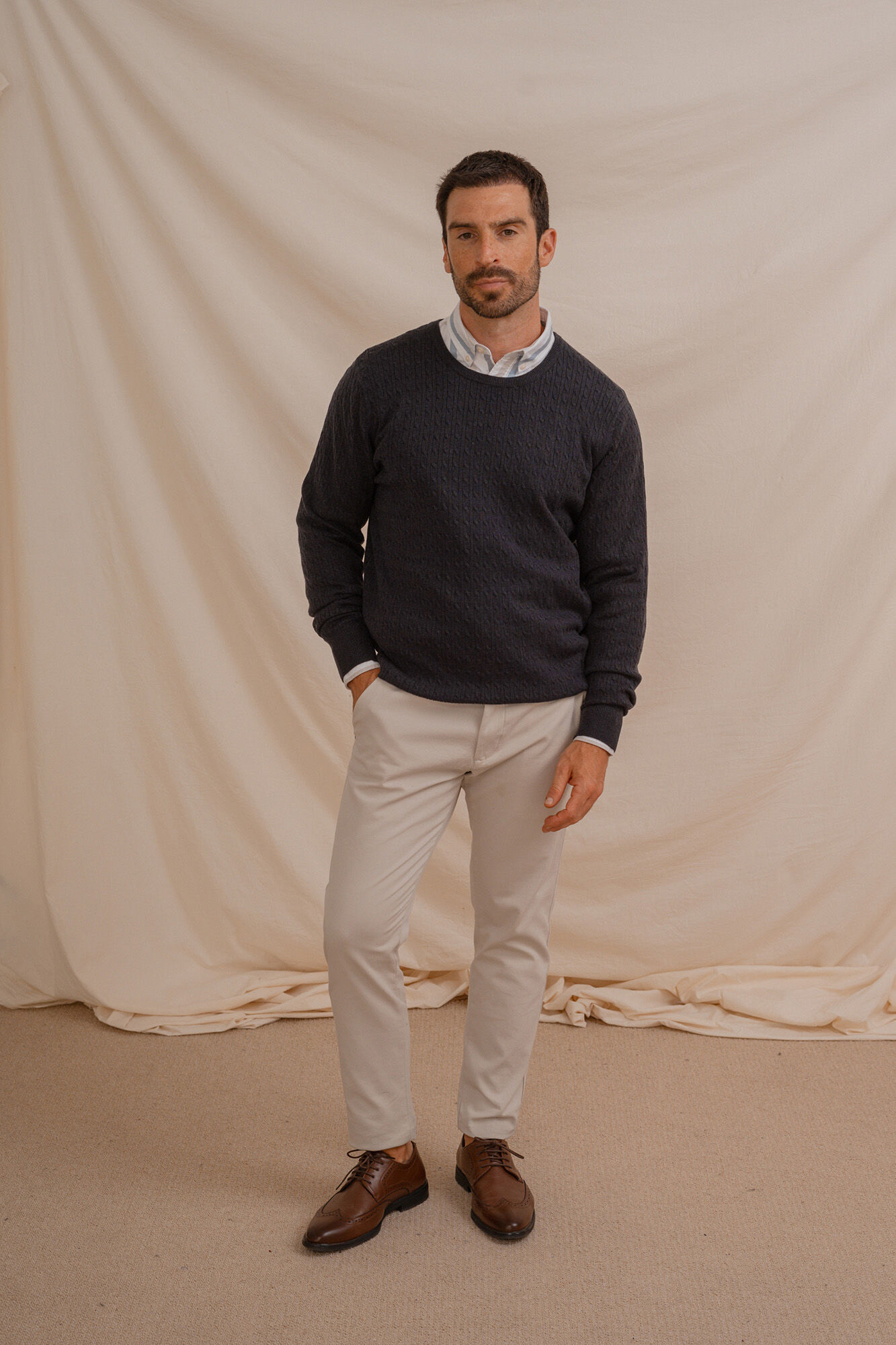 Celopman Jersey Nudos Cuello Caja