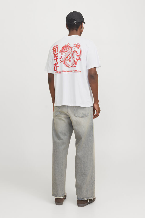 Jack & Jones Camiseta loose fit manga corta blanco