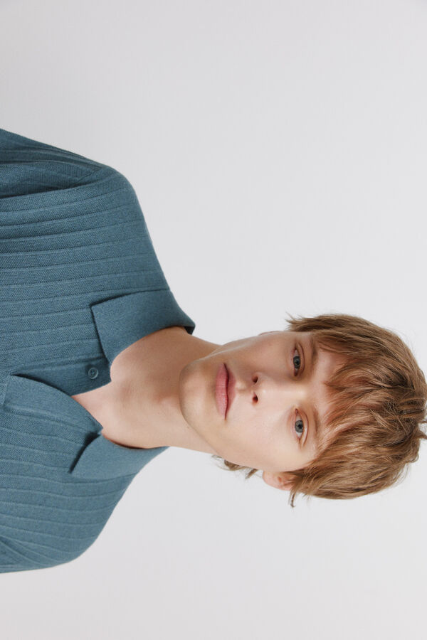 Springfield Basic structured polo shirt blue