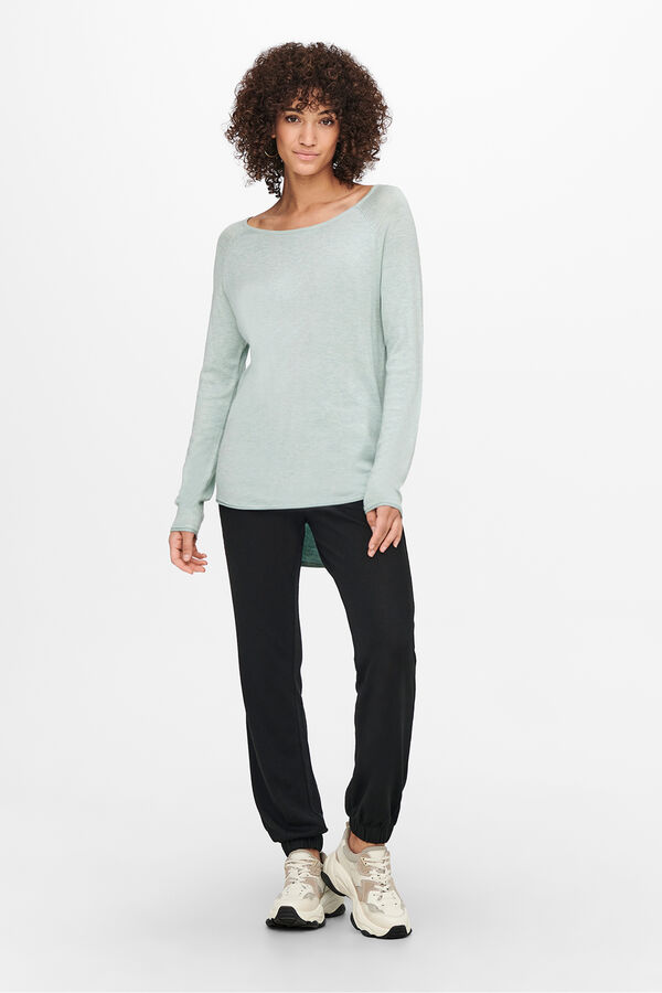 Only Jersey de punto cuello redondo azul