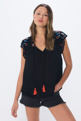 Springfield Fluid embroidered blouse black