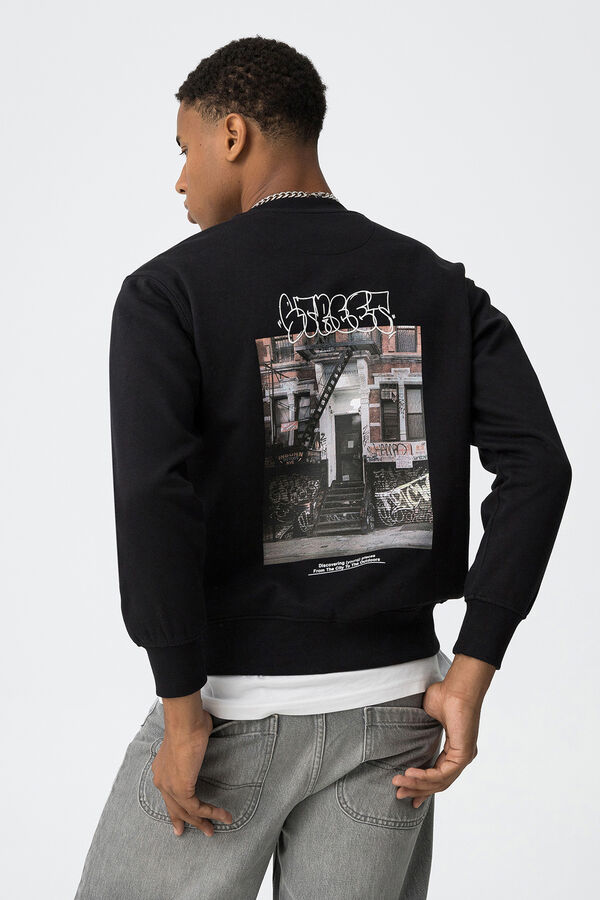 Tiffosi Young Sweatshirt com estampado de grafite preto