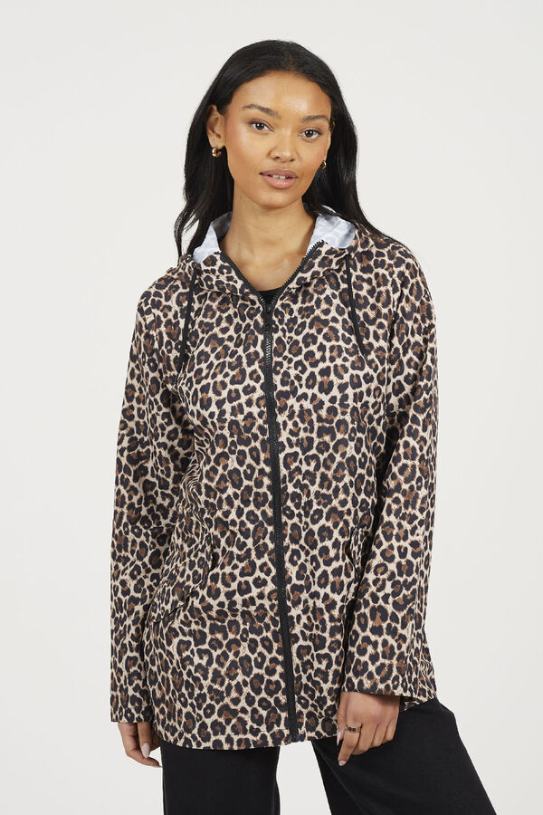 Brave Soul Animal print raincoat  nude