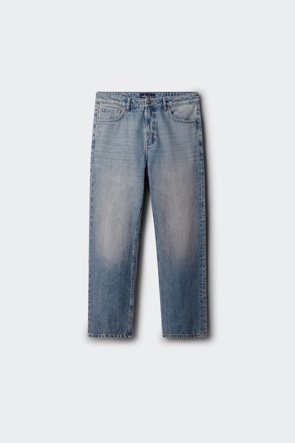 Springfield Overdyed straight fit jeans blue