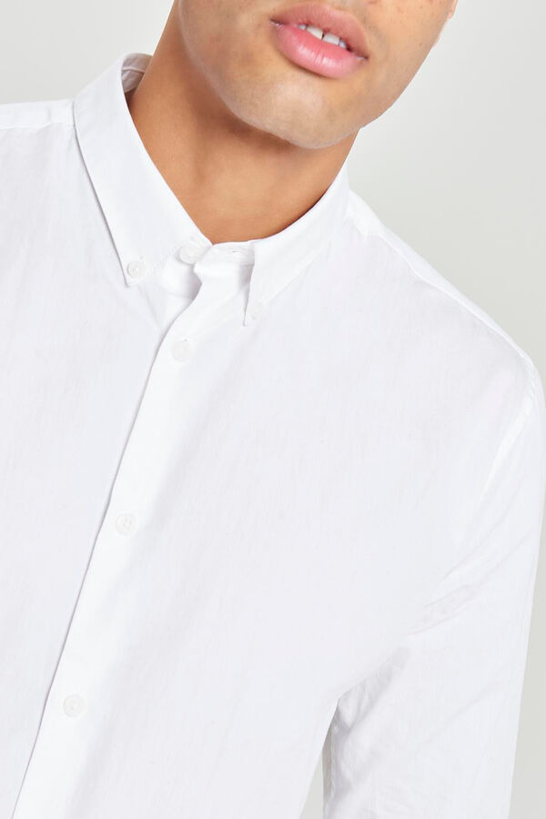 Only & Sons Camisa de hombre slim fit y 100% algod&oacute;n. blanco