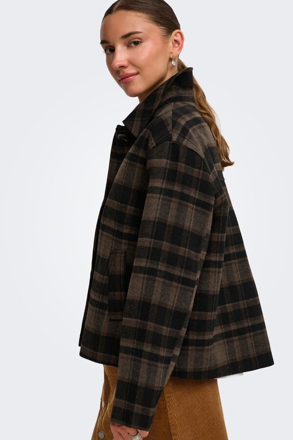 JDY Short cloth coat mink