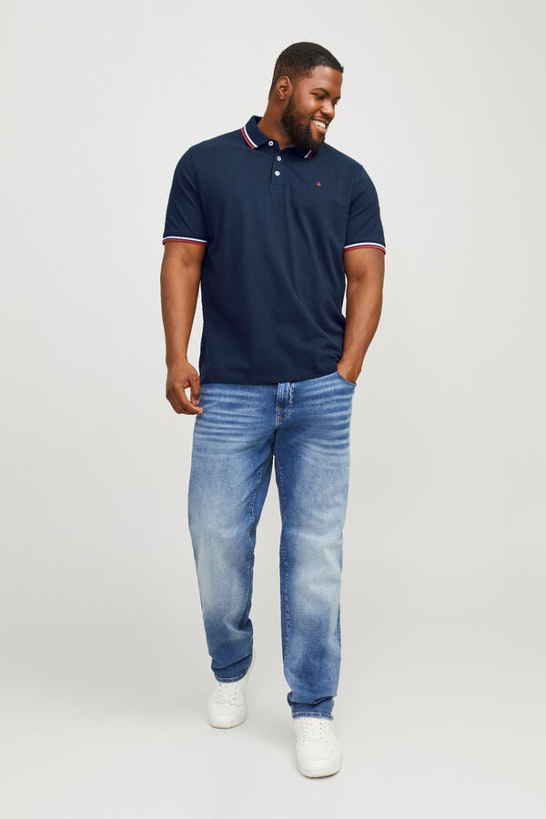 Jack & Jones PLUS Polo b&aacute;sico manga curta azul