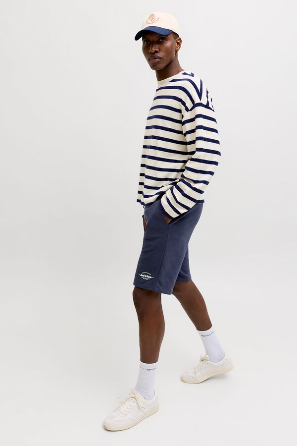 Jack & Jones Regular fit fleece Bermuda shorts blue