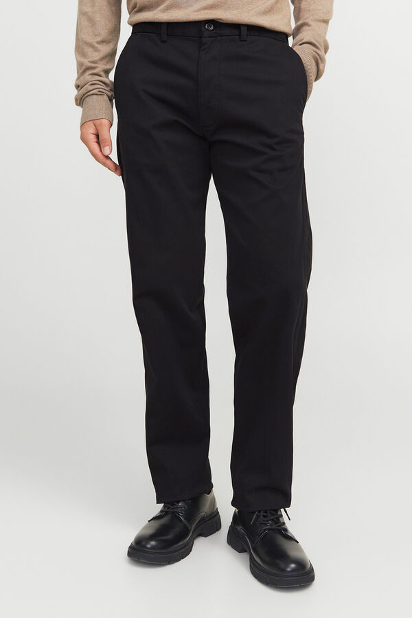 Jack & Jones Pantal&oacute;n chino relaxed tiro medio negro