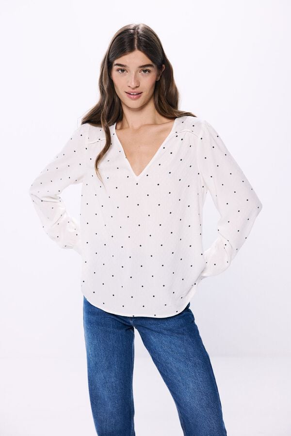 Springfield Blusa fluida blanco