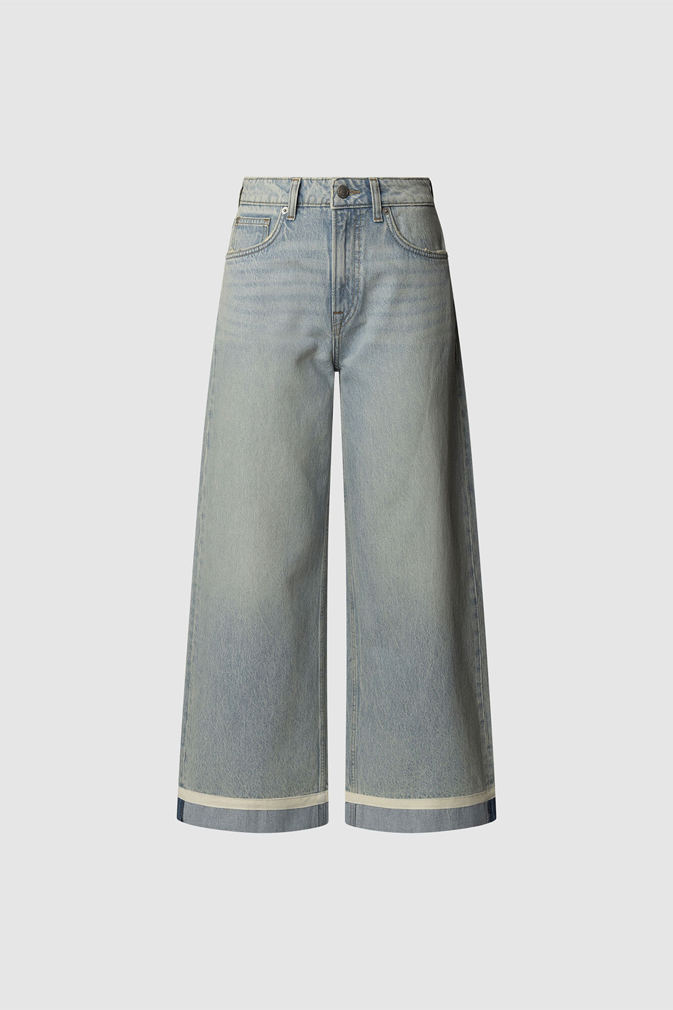 Pepe Jeans Pantal&oacute;n denim wide leg con detalle en el bajo