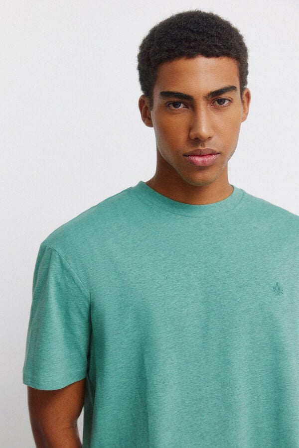 Springfield Viscose basic T-shirt green
