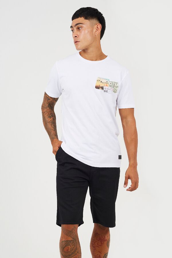 Brave Soul Printed short sleeve T-shirt white