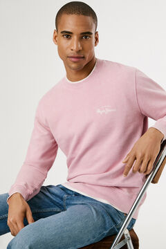 Pepe Jeans Sweatshirt lavado com logo pequeno na frente e logo grande atr&aacute;s. 