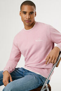 Pepe Jeans Sudadera lavada con logo peque&ntilde;o frontal y logo grande en la espalda.