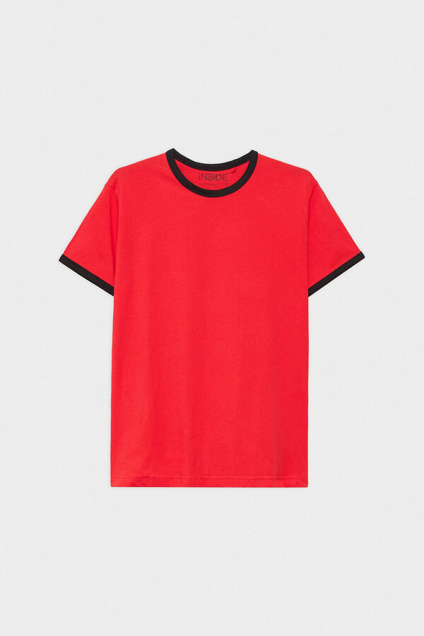 Springfield Camiseta Básica Con Contrastes rojo