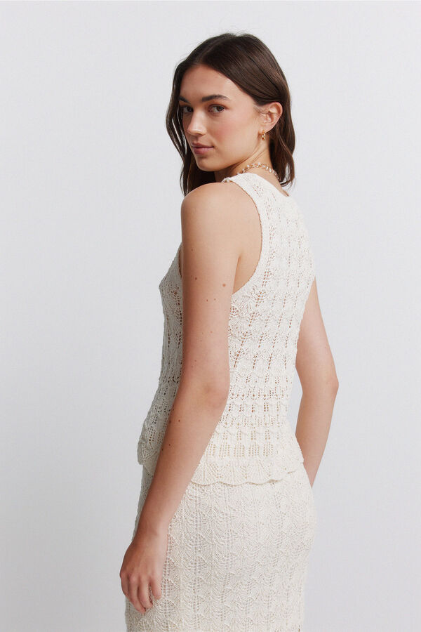 Springfield Pointelle vest top beige