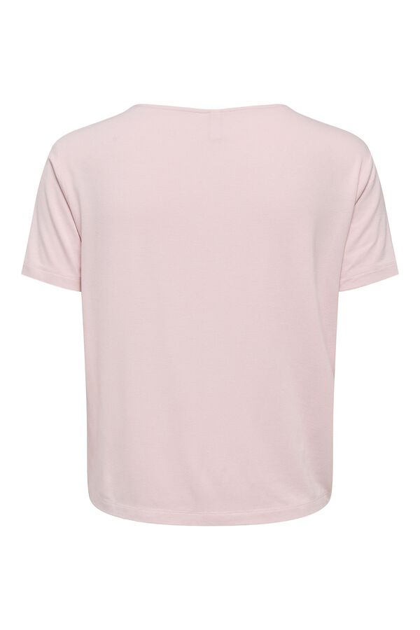 Only Kurzarm-Spitzen-T-Shirt Rosa