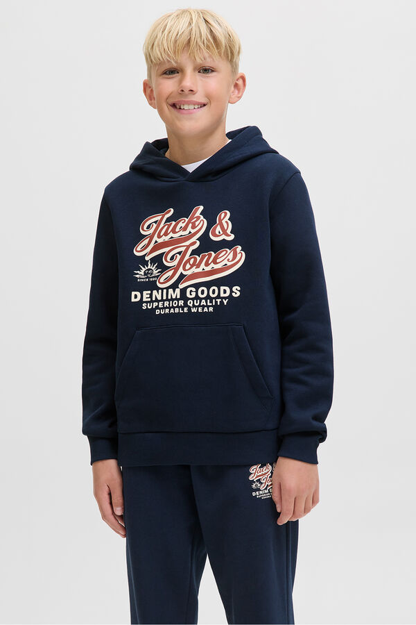 Jack & Jones Junior Hooded sweatshirt with logo blue