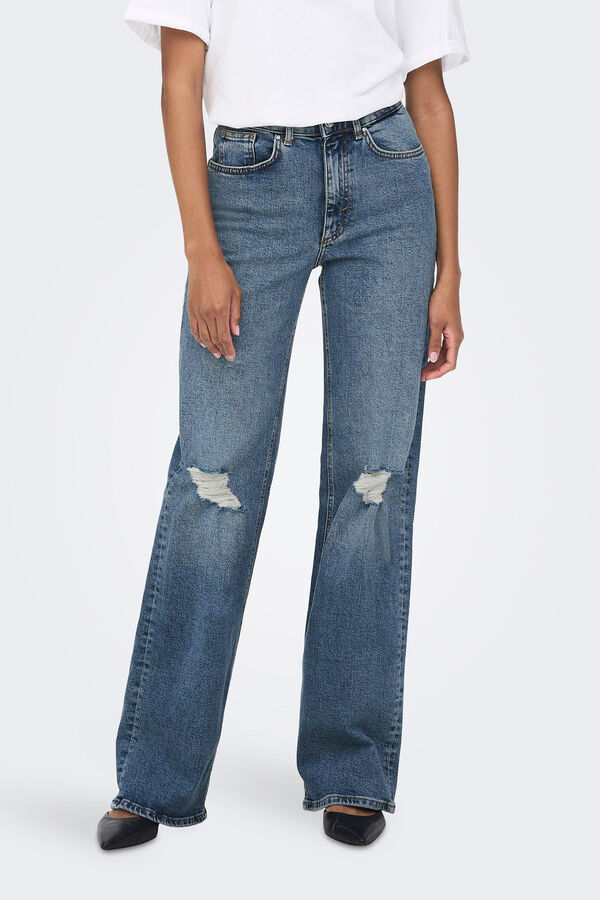 Springfield Wide leg high waist jeans royal blue