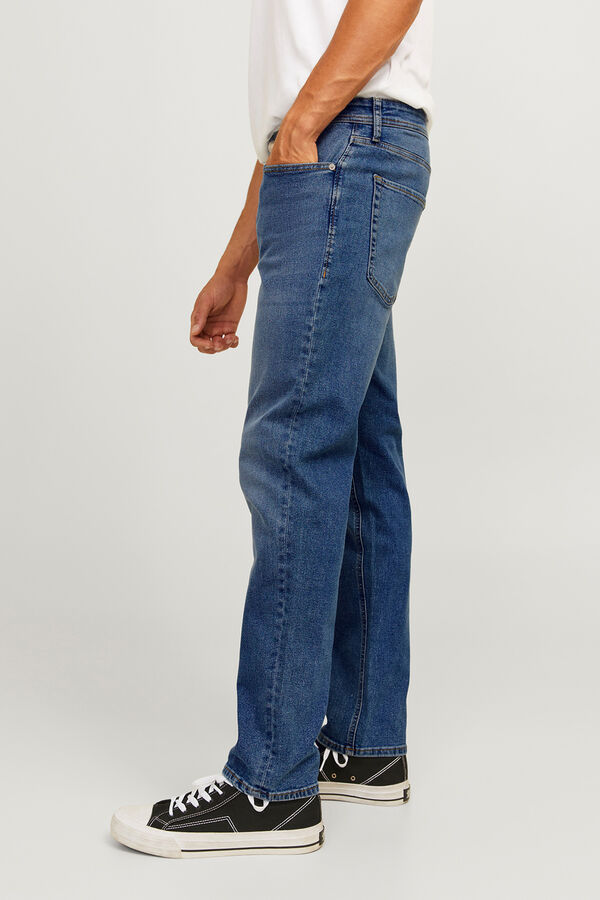 JJ REBEL cal&ccedil;a jeans de corte reto  azul