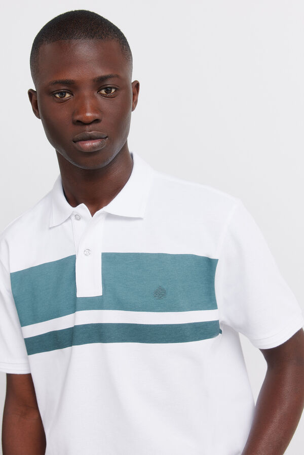 Springfield Piqu&eacute; striped regular fit polo shirt blue