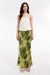 Topshop Saia longa estampada verde