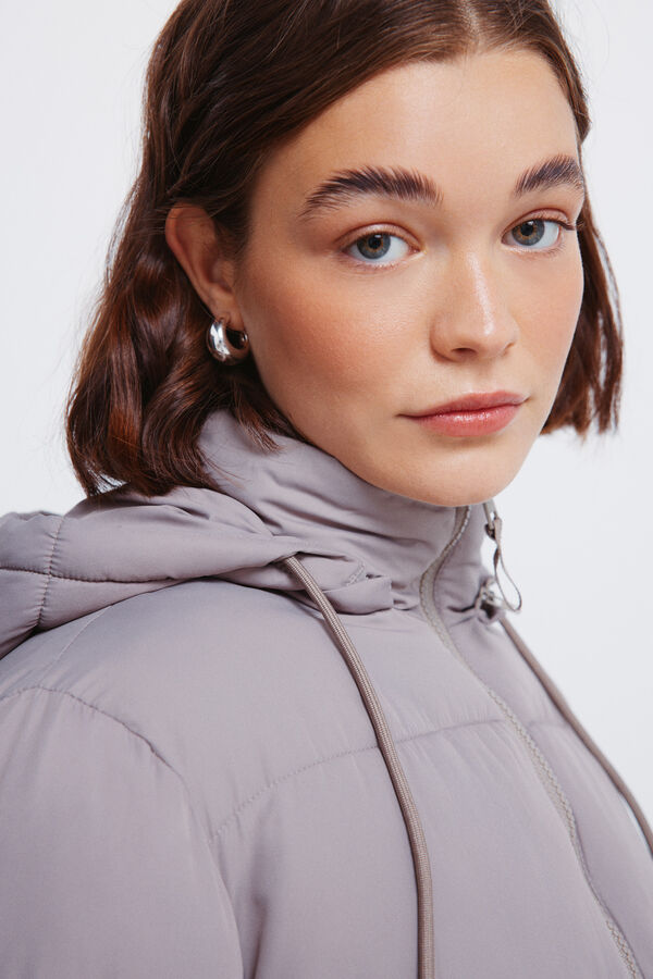 Springfield Puffer jacket with recycled polyester hood beige