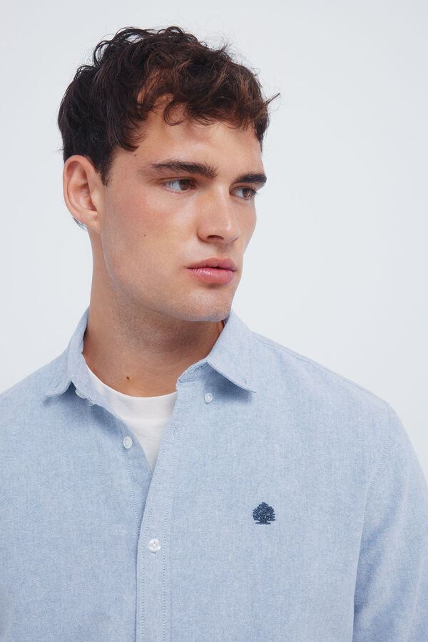 Springfield Brushed Oxford shirt blue