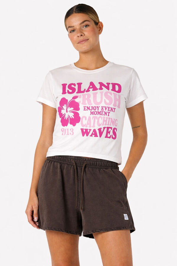 Noisy May Printed short-sleeved T-shirt white