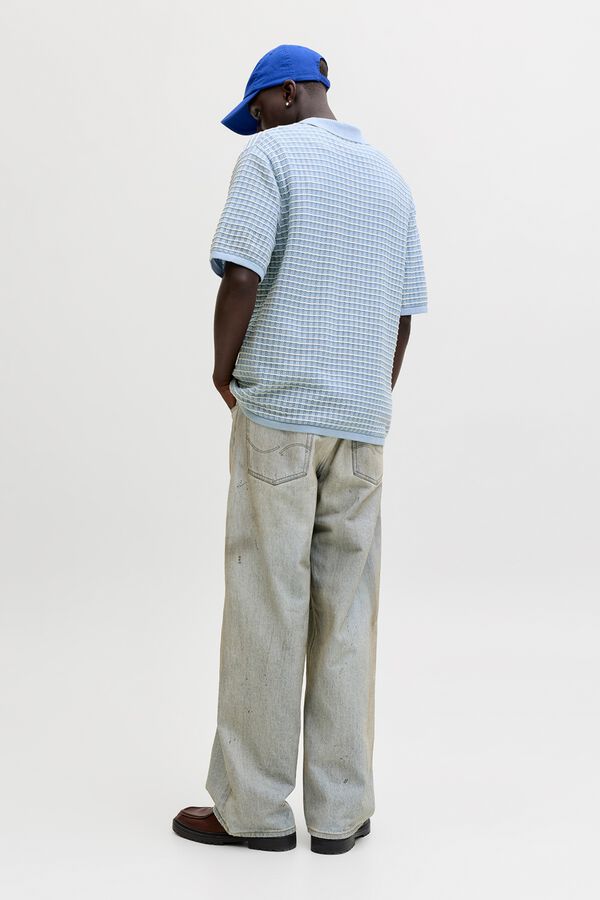 Jack & Jones Polo punto relaxed fit algod&oacute;n azul