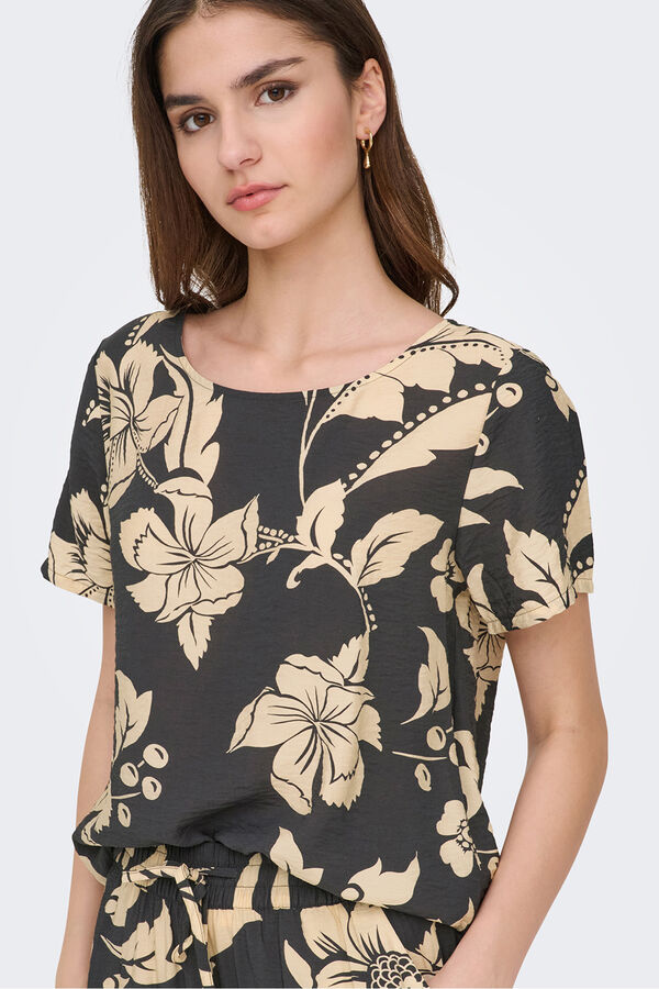 JDY Camiseta manga corta estampada negro