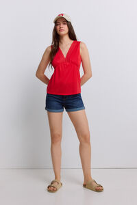 Springfield T-shirt sem mangas em crochet