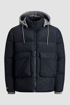 Springfield Puffer jacket detachable hood navy