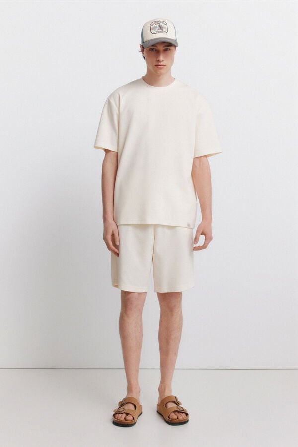 Springfield Majica od vafl tkanja Bež