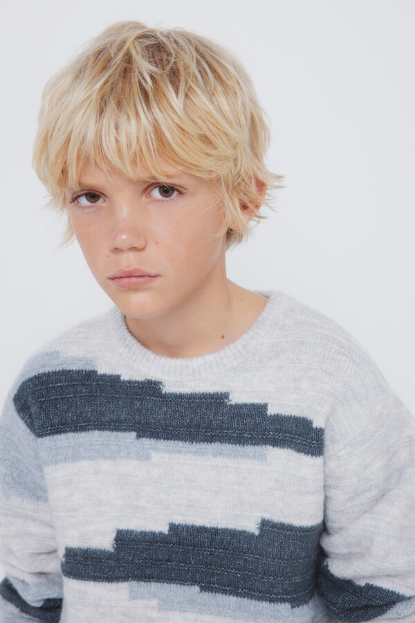 Springfield Kids Camisola com figuras geométricas para meninos azul