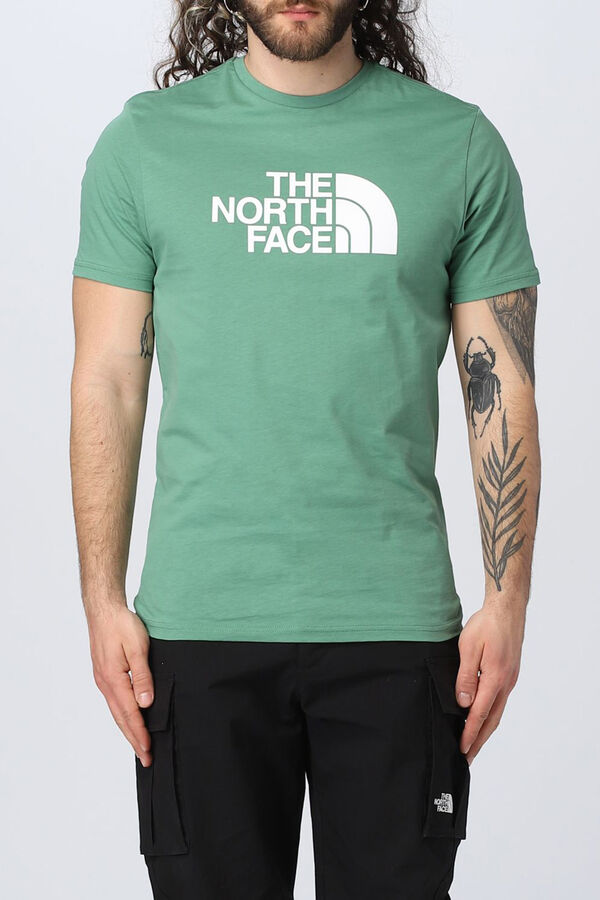 Springfield T-shirt de manga curta de comprimento clássico verde escuro