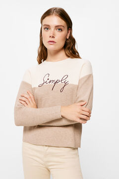 Springfield Zweifarbiger Pullover „Simply“ pink