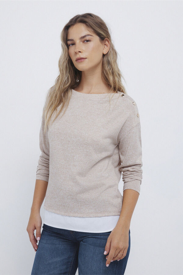 Springfield Combined buttons -shoulder T-shirt nude