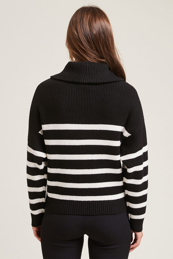 Springfield Zip collar knitted jumper noir