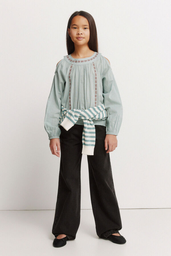 Springfield Kids Jeans Wideleg ni&ntilde;a gris