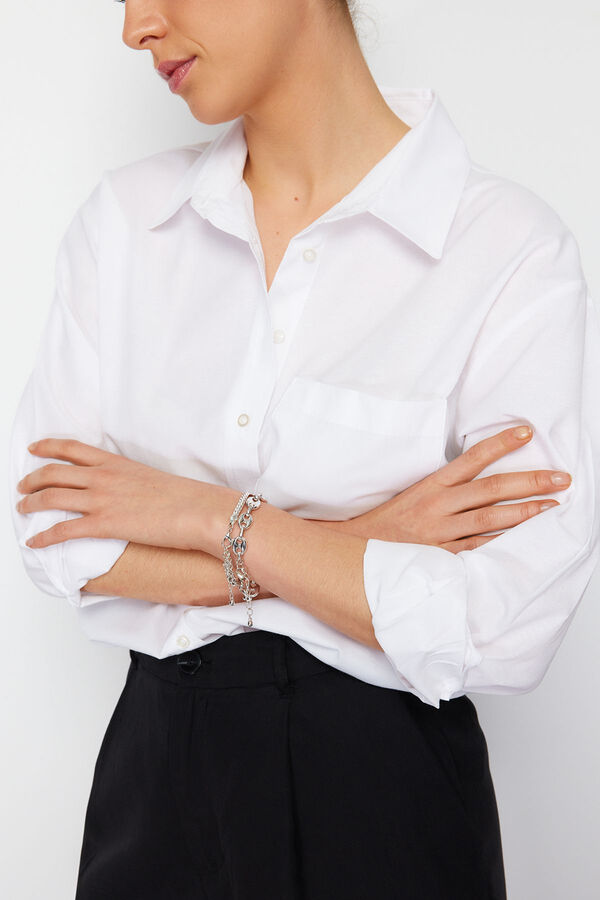 Trendyol Camisa algod&oacute;n blanco