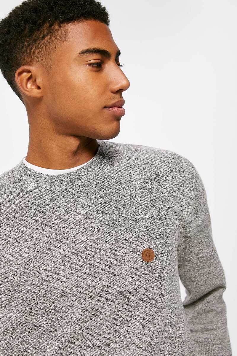 Springfield Long-sleeved textured T-shirt gray