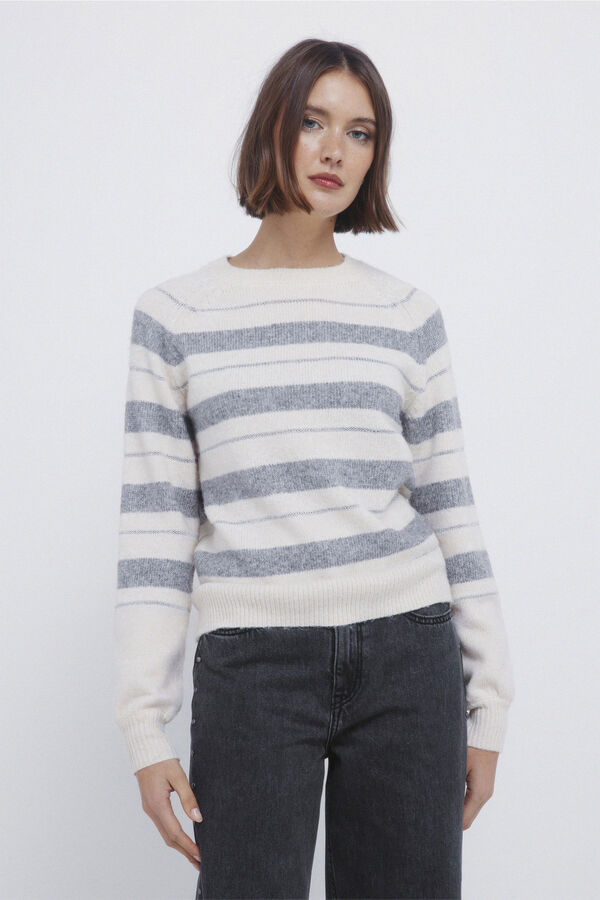 Springfield Lurex striped jumper beige