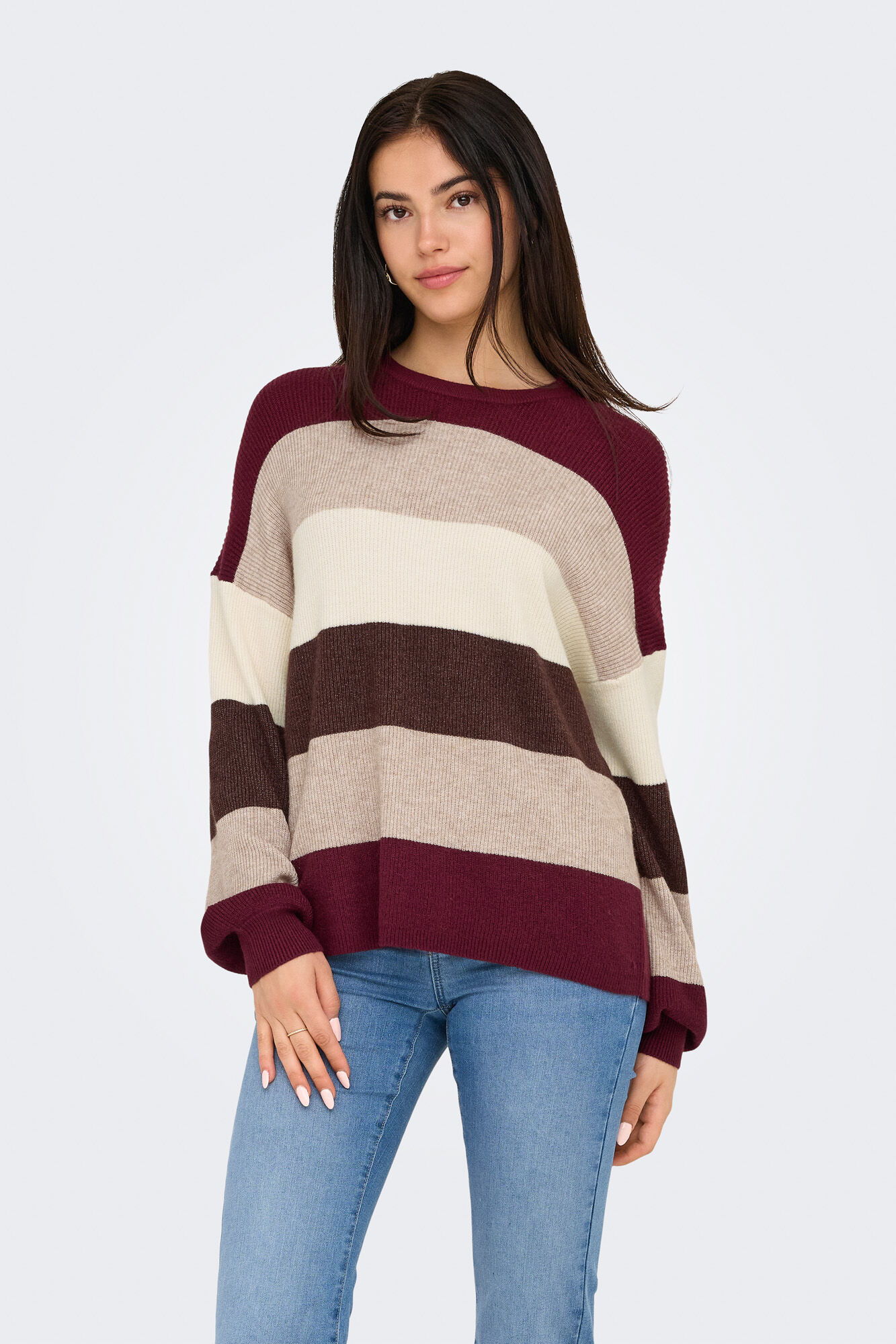 Only Gestreifter Pullover mit Rundhalsausschnitt