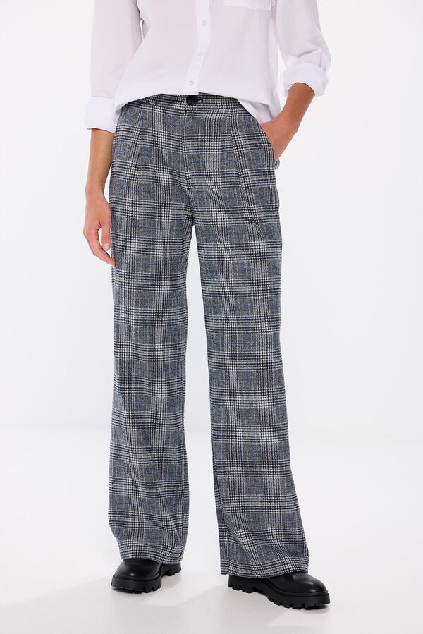 Springfield Pantalón cuadros gris medio