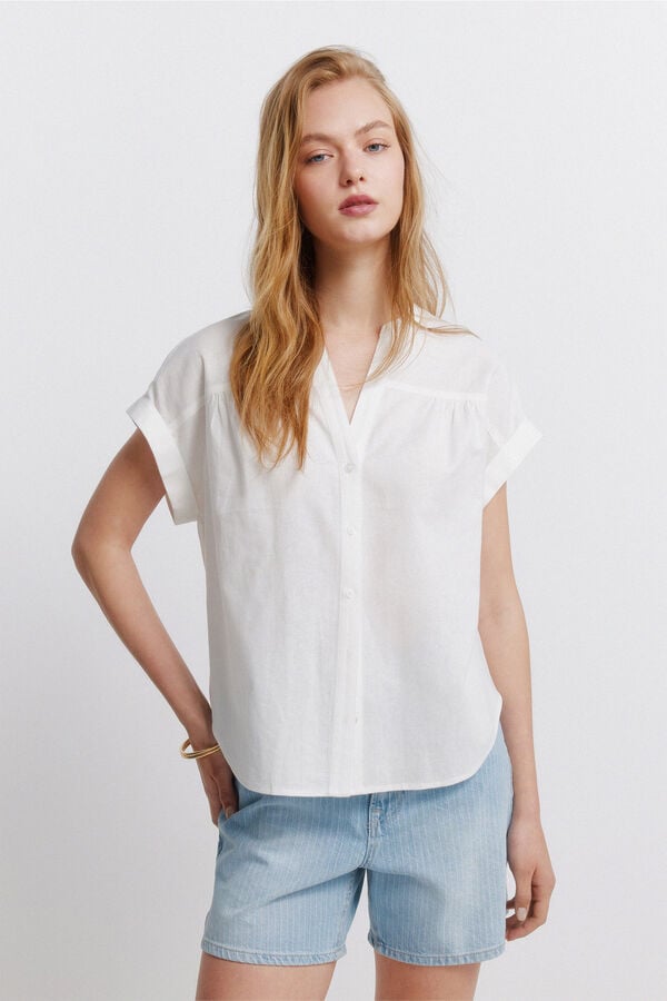 Springfield Linen short sleeve shirt brown