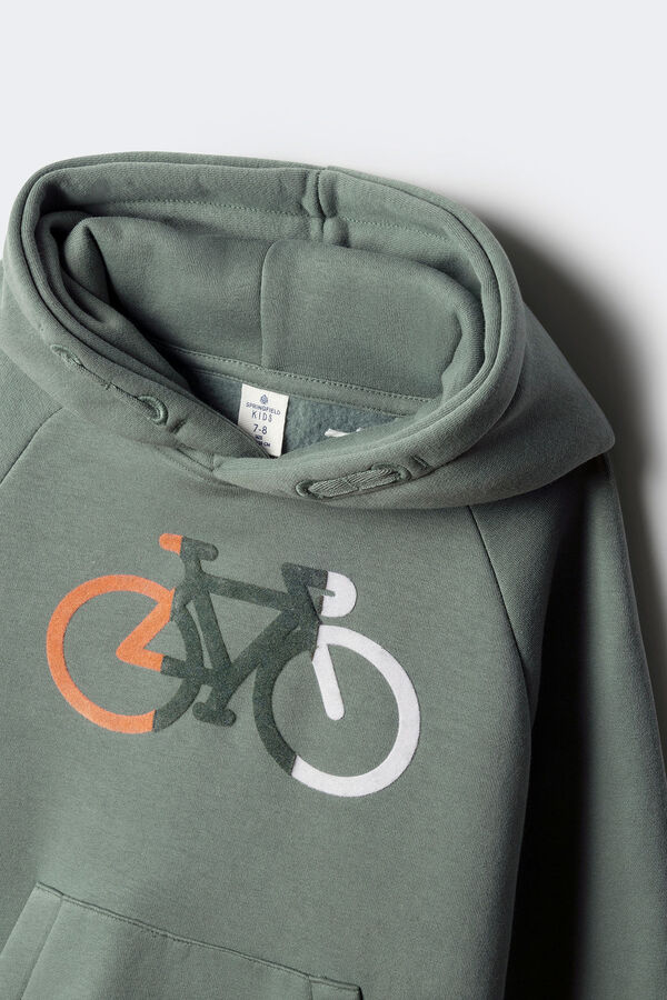 Springfield Kids Sudadera con capucha bici niño verde